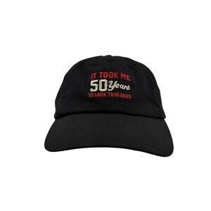Spencer's Gifts 50th Birthday Baseball Cap OSFM Black Hat Mature Oldie